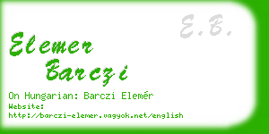 elemer barczi business card